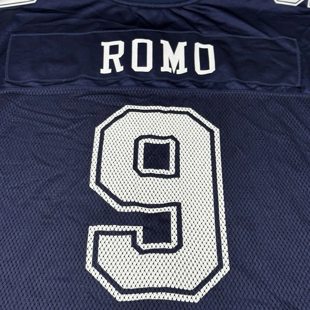 VTG Tony Romo Dallas Cowboys Reebok Authentic NFL Equipment Jersey Size L Blue‎